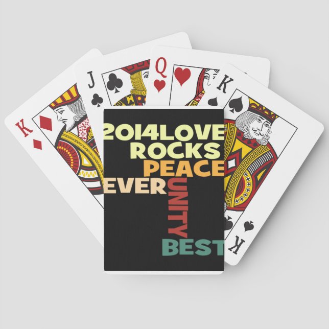 Baraja De Cartas 2014 Love Rocks Peace Art Print (Reverso)