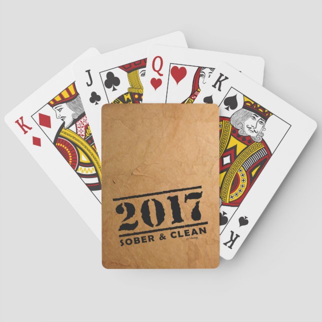 Baraja De Cartas 2017 sobrio y limpio (regalos/apego de la (Reverso)