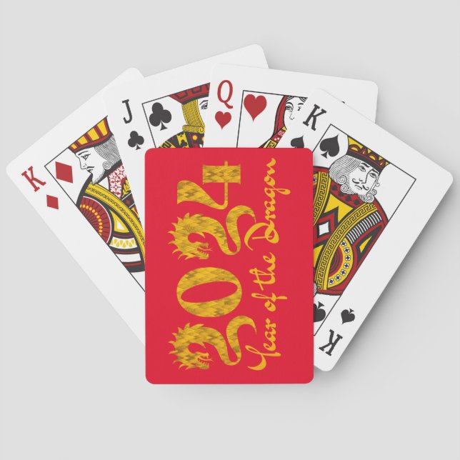 BARAJA DE CARTAS 2024 AÑO DEL DRAGÓN DE ORO (Reverso)