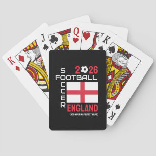 Baraja De Cartas 2026 INGLATERRA Fútbol Soccer Nombre Personalizado