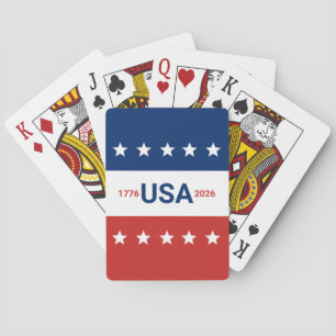 Baraja De Cartas 250 Aniversario de EE. UU. 1776 2026 Rojo Blanco A