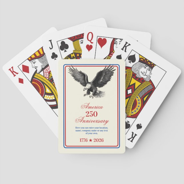 Baraja De Cartas 250 Aniversario USA Águila Calva (Reverso)