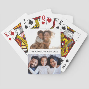 Baraja De Cartas 2 Fotos de Familia Nombre o Texto Personalizado, S