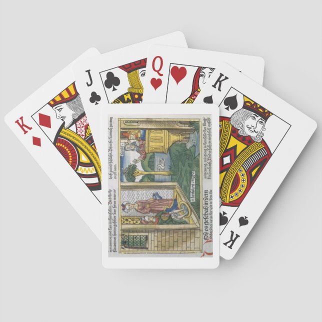 Baraja De Cartas 2 Samuel 11 1-5 David ve a Bathsheba bañarse, de (Reverso)