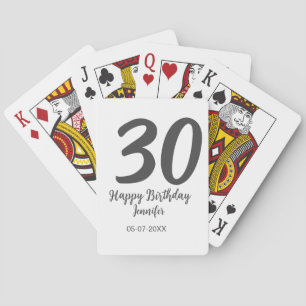 Baraja De Cartas 30.ª fecha de adición de cumpleaños año plantilla