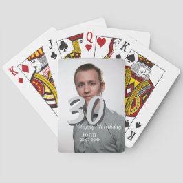 Baraja De Cartas 30.º cumpleaños añadir nombre fecha año foto blanc