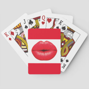 BARAJA DE CARTAS 327493 ROJO SMOOCH LIPS KISS MAKEUP BEAUTY LOVE FA