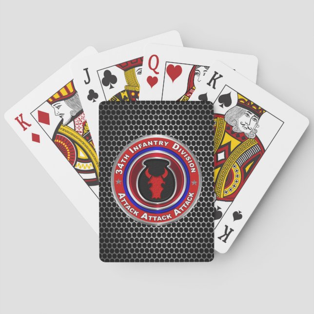 Baraja De Cartas 34.ª División de Infantería Keepsake (Reverso)
