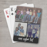 Baraja De Cartas 3 Collage de fotos con texto manuscrito blanco neg<br><div class="desc">Una forma divertida de capturar recuerdos y compartirlos con amigos. Añade una foto horizontal,  dos fotos cuadradas y tu leyenda favorita para hacer un regalo genial para los amigos.</div>