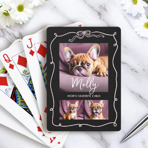 Baraja De Cartas 3 Foto Perrito Garabatos Lazo Mamá Hijo Favorito N