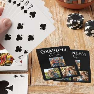 Baraja De Cartas 3 Fotos Abuela Est Año Nombre Personalizado Número
