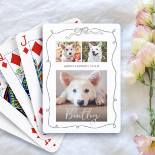 Baraja De Cartas 3 Fotos Perro Gris Garabatos Blanco Hijo Favorito