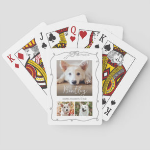Baraja De Cartas 3 Fotos Perro Gris Garabatos Mamá Hijo Favorito Bl