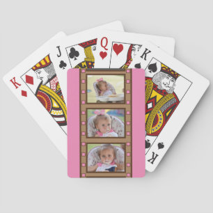Baraja De Cartas 3 Fotos Retro Tiras De Película Rosa
