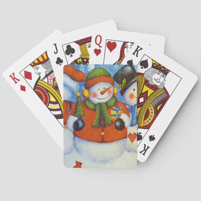 Baraja De Cartas 3 Hombres felices de nieve (Reverso)