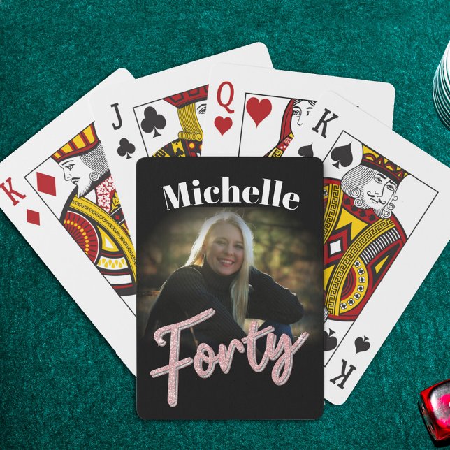 Baraja De Cartas 40 años cuarenta personalizados de cumpleaños negr (Subido por el creador)