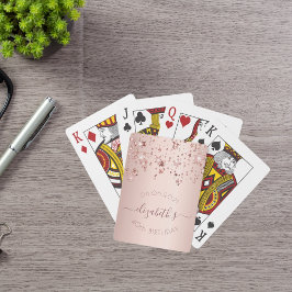 Baraja De Cartas 40 cumpleaños rosa de oro estrellas purpurinoso ro