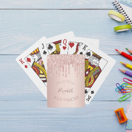 Baraja De Cartas 40 fabulosos goteos de purpurina de oro rosa de ru