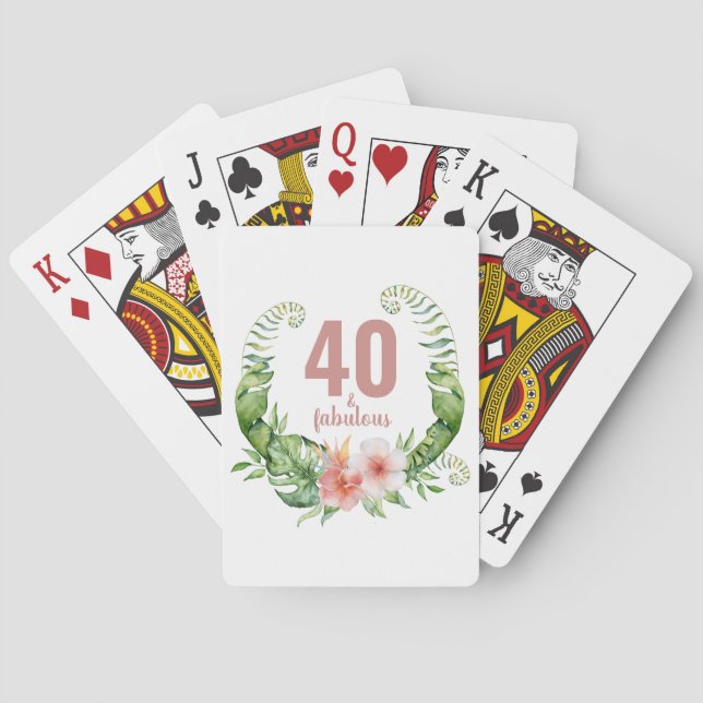 Baraja De Cartas 40 y fabuloso fiesta de 40 años (Reverso)