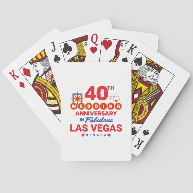 Baraja De Cartas 40th Wedding Anniversary Couples Las Vegas Trip (Reverso)