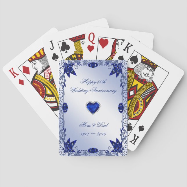 Baraja De Cartas 45° Aniversario Boda de Sapphire (Reverso)
