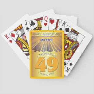 Baraja De Cartas 49 Año   Rayo Dorado 12 Pasos NOMBRE PERSONALIZADO