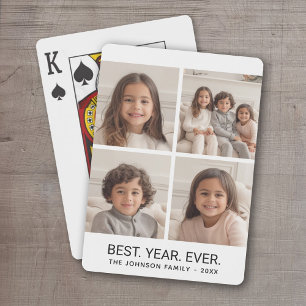 Baraja De Cartas 4 Collage de Fotos Minimalista - ¡Mejor Año de Tod