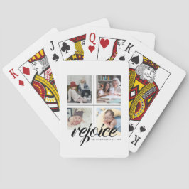 Baraja De Cartas 4 Collage de fotos Minimalista - regocijo blanco n