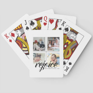 Baraja De Cartas 4 Collage de fotos Minimalista - regocijo blanco n