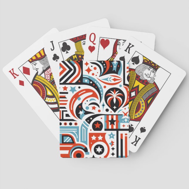 Baraja De Cartas 4 de julio Patrón Generativo (Reverso)