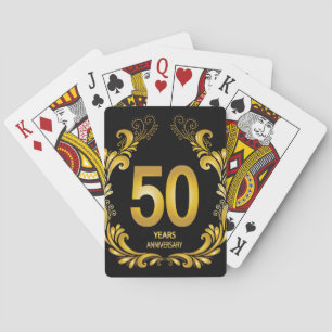 Baraja De Cartas 50 años de Purpurina de oro