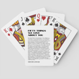 Baraja De Cartas 50 cosas que nos encantan de tu plantilla Cumpleañ