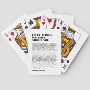 Baraja De Cartas 50 cosas que nos encantan de tu plantilla Cumpleañ