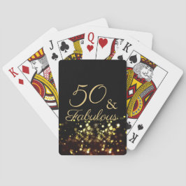 Baraja De Cartas 50 y fabuloso cumpleaños negro y oro