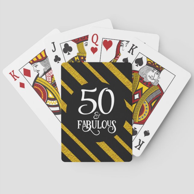 Baraja De Cartas 50 y Fabuloso Negro y Oro (Reverso)