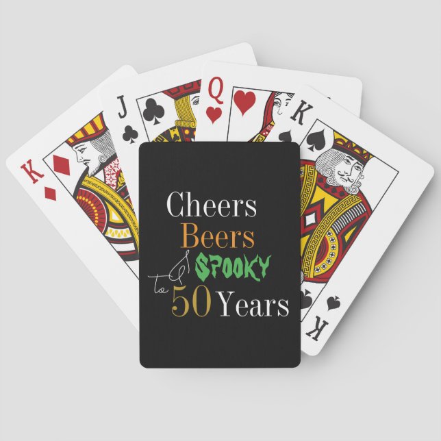 Baraja De Cartas 50th Birthday Halloween Party Cheers Beers (Reverso)