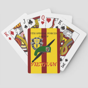 BARAJA DE CARTAS 5.º GRUPO DE FUERZAS ESPECIALES VIETNAM JUGANDO TA