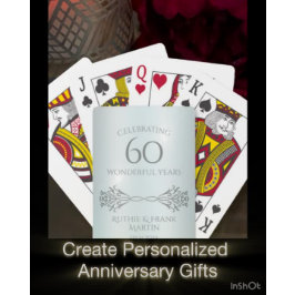 Baraja De Cartas 60.º Aniversario de Diamantes Elegante regalo pers