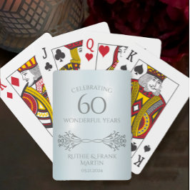 Baraja De Cartas 60.º Aniversario de Diamantes Elegante regalo pers
