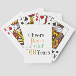Baraja De Cartas 60.º Cumpleaños Golf Cheers Beers Minimal