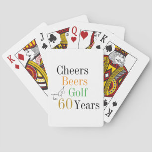 Baraja De Cartas 60.º Cumpleaños Golf Cheers Beers Minimal