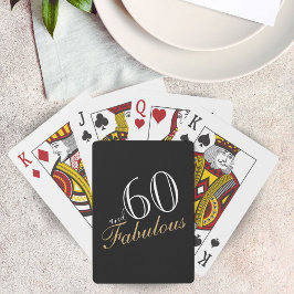 Baraja De Cartas 60 años y fabuloso Black Elegant Script Cumpleaños