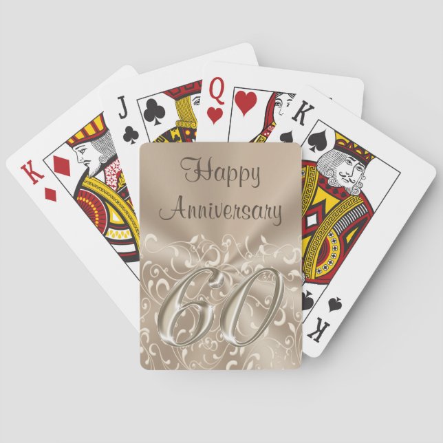 Baraja De Cartas 60.os favores o regalo de fiesta de aniversario (Reverso)