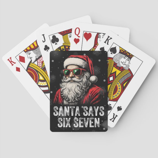Baraja De Cartas 67 Meme Funny Santa Says Six Seven Christmas (Reverso)