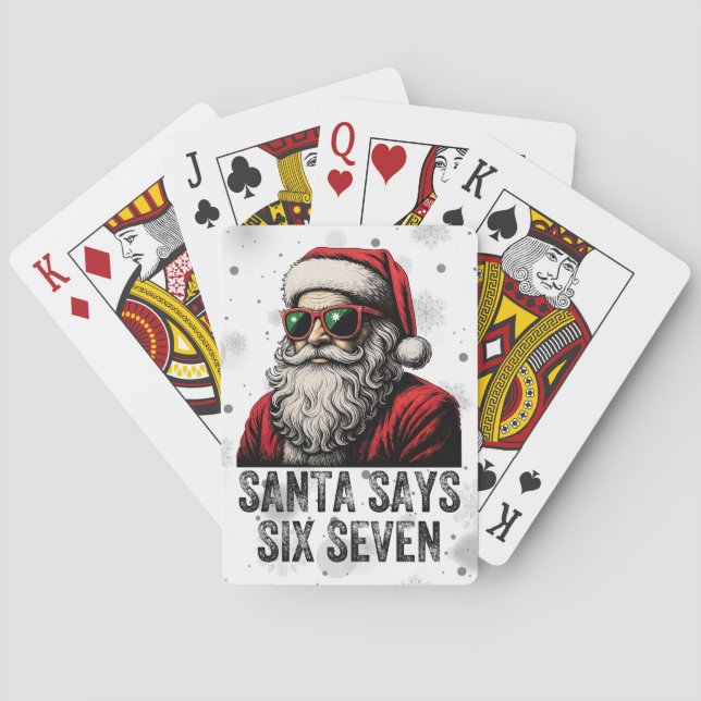 Baraja De Cartas 67 Meme Funny Santa Says Six Seven Christmas (Reverso)