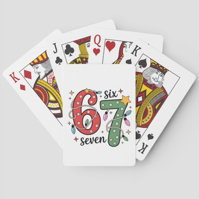 Baraja De Cartas 6 7 Six Seven Hand Gen Z Alpha Meme Slang Xmas  (Reverso)