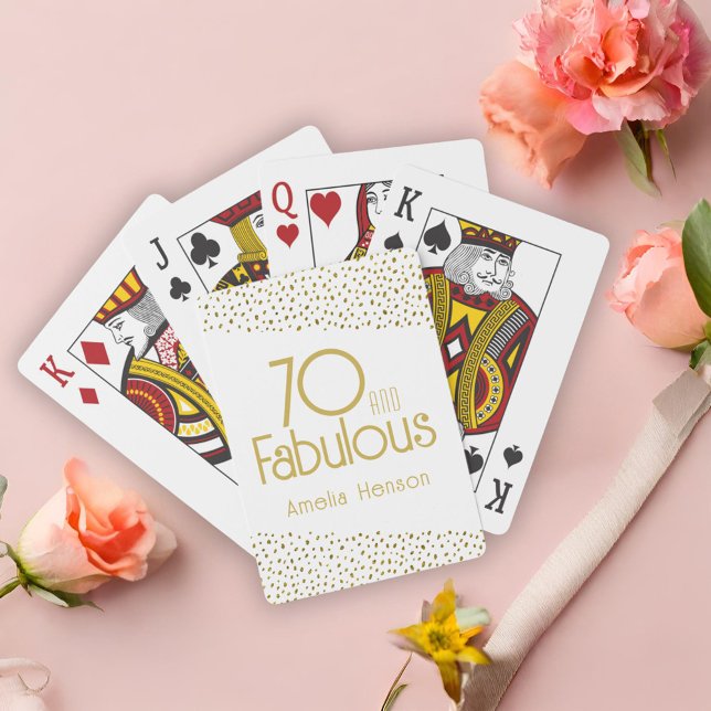 Baraja De Cartas 70 y fabuloso Purpurina de oro 70 cumpleaños (Subido por el creador)