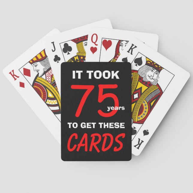 Baraja De Cartas 75th Funny Birthday Poker Playing Cards   (Reverso)