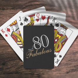 Baraja De Cartas 80 y fabuloso Black Elegant Script Birthdays