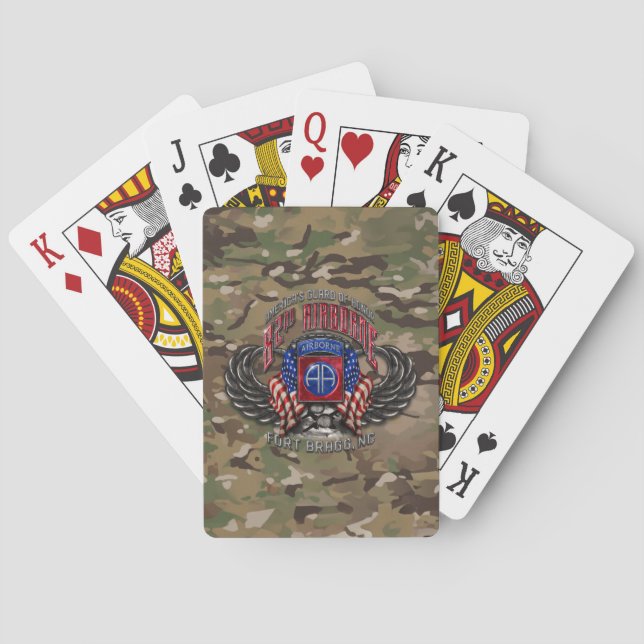Baraja De Cartas 82.º Fuerte Aéreo Bragg Camo (Reverso)